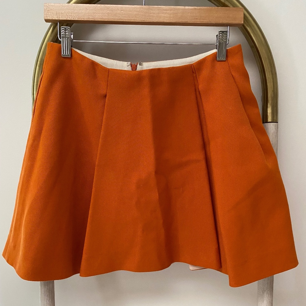 3.1 Phillip Lim Womens Orange Mini Cotton Blend Lined Skirt Size 6